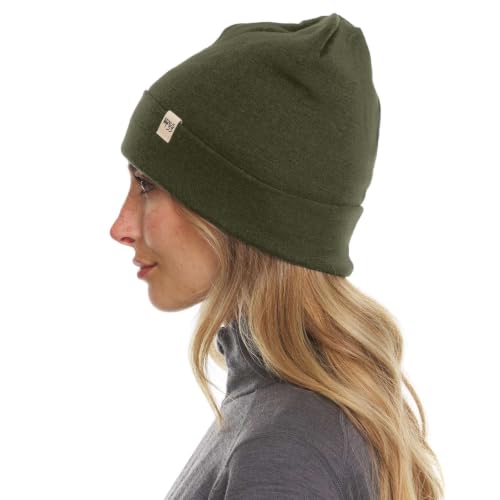 Image of 100% Merino Wool Ridge Cuff Beanie - Unisex Warm Winter Hat