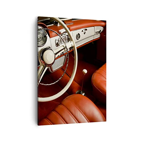 Lienzos decorativos Coche Interior Clásico Cuadro Sobre Lienzo Moderno Vertical 50x70cm Cuadros Decoracion Salon Dormitorio Cocina Cuadros Pared Imágenes Wall Art Prints Decor Canvas PA50x70-0149