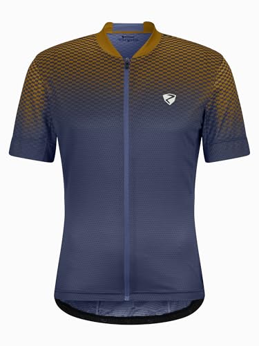 Ziener NELETE - Maillot de Ciclismo para Hombre, de montaña, de Carreras, Transpirable, de Secado rápido, elástico, Manga Corta, Azul Marino, Talla 60