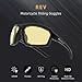 EYEGLAD REV Z87+ Powersports Motorcycle Riding Goggles High Impact Photochromic UV400 Sports Wrap Sunglasses Safety Glasses (Cyber Yellow)