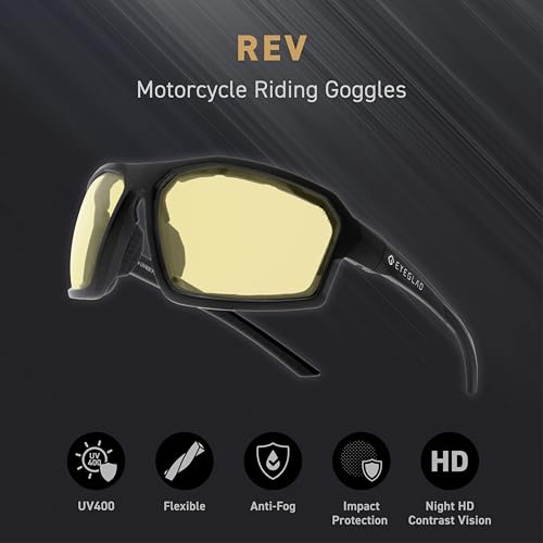 EYEGLAD REV Z87+ Photochromic Motorcycle Safety Glasses