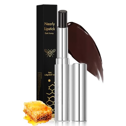Noir Honey Lipstick Moisturizing Lip Color Nourishing Lip Balm Honey Noir Lipstick Suitable for All Skin Tones Natural Lip Care Long-Lasting Moisturization Non-Sticky (Black)