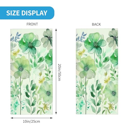 Neck Gaiter Face Mask UV Protector Scarf Breathable Windproof Face Cover Watercolor Green Flowers Balaclava Summer Cooling Gator Cover Seamless Bandana Head Wrap for Men Women2