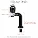 BE-TOOL Sink Drain Kit with Flexible Expandable P-Trap, Leak-Free Plumbing Kit for 1-1/4” 1-1/2” and 2” Drain Holes, Bathroom and Kitchen, Black Flip-top Drain