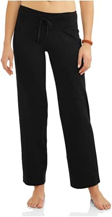 Athletic Works Women's Relaxed Fit Dri-More Core Cotton Blend Yoga Pants Available in Regular and Petite