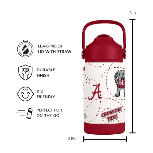 Image of Logo Brands NCAA Mascot Stainless-Steel Kids Bottle -Soft Silicone Mouthpiece, Easy To Carry, Kid-Friendly Design- Great For School & On-The-Go