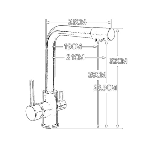 Filtro de agua de grifo de cocina de 3 vías, mezclador de boquilla giratoria de 360° para agua potable caliente y fría, filtro de grifo fácil de instalar para agua limpia y purificada en casa