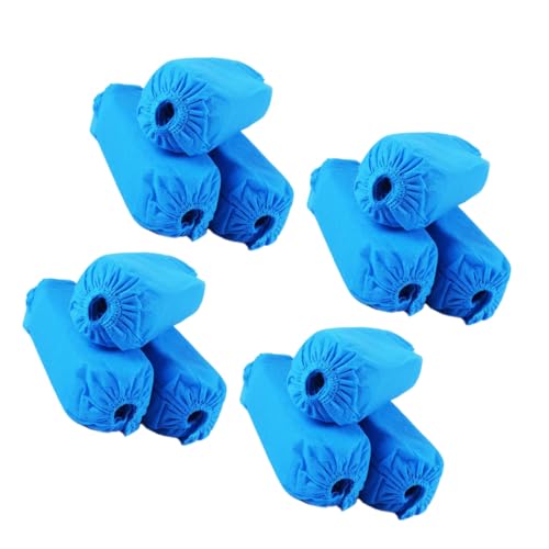 Ciieeo 100PCS Disposable Nonwoven Fabric Shoes Cover Breathable Thicken Non Slip Elastic Band Protector for Home Kitchen Travel Camping Blue