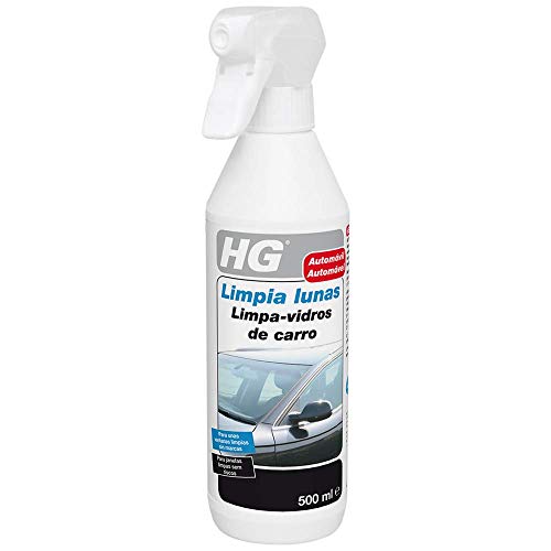 HG Limpia Lunas, Limpiador de Ventanas de Coche, Producto Profesional Limpia Parabrisas, Ventanas y Espejos, Spray Limpiador para Cristal y Vidrio, Interior y Exterior - 500ml