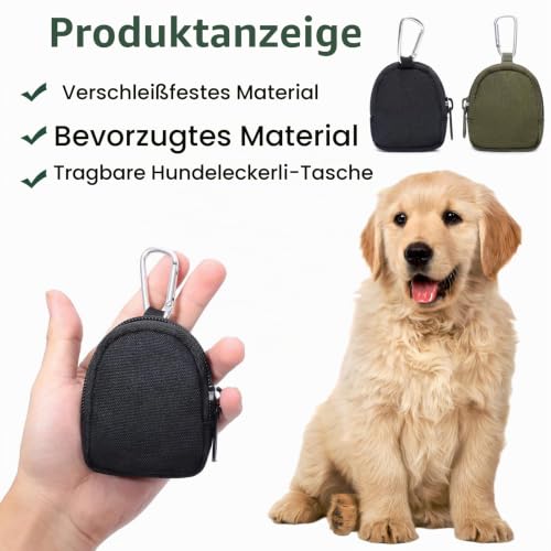 ZYETGH 2 Stück Leckerlibeutel für Hunde, Leckerlitasche für Hunde mit Reißverschluss Futterbeutel Hundetraining Freihändige Hundeleckerli Beutel Tragbare Mini Tasche für Hundetraining