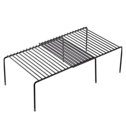 Organisateur cuisine en métal noir étagère extensible pour le rangement des placards