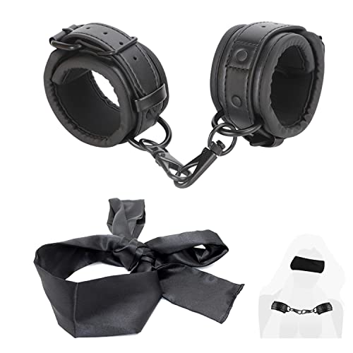 Leweiko SM Handschellen und Augenmaske Augenbinde Fetisch Sex Spielzeug für Paare,BDSM Fetich Bondage Set Für Fesseln Sexspielzeug für Paare Extrem