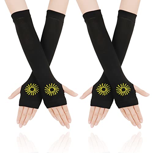 Bellady Armstulpen Goth fingerlose Handschuhe für Damen Punk-Strick Langarm, Sun, Einheitsgröße Cover
