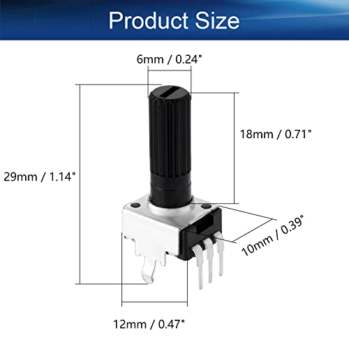 Heyiarbeit 10K Ohm Carbon Film Potentiometer 18Mm Long Handle Variable Resistors Single Turn Rotary Potentiometer Knurled Shaft For Volume Control Adjustment 5Pcs #TOP1