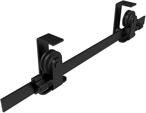 Miniatura 2 de TSMST Soporte de techo de 6 pies para puerta corrediza de granero para puerta de madera individual de 36 pulgadas de ancho, fácil de instalar, suave