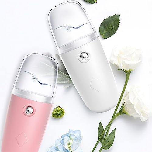 osiuujkw Mini-Gesichtssprüher ABS 300mAh Handtyp Cold Mist 30ml wiederaufladbarer Reisen Hautpflege Gesichtsbefeuchter – Bild 6