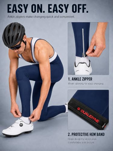 Image of qualidyne Men's Cycling Bike Bib Long Pants Cycling Tights with 3D Breathable Pad, Excellent Performance & Better Fit