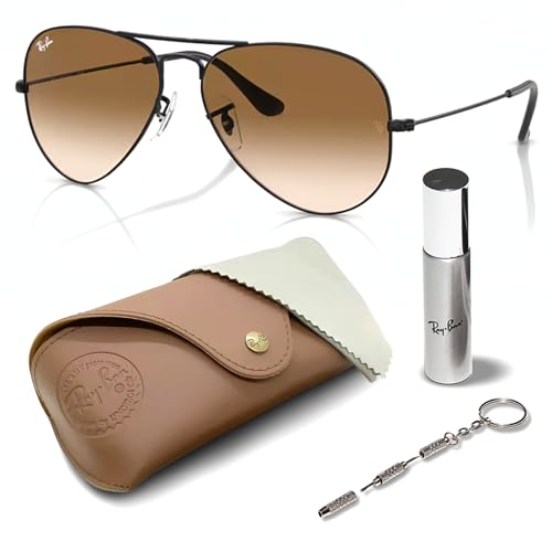 Image of Ray-Ban RB3025 AVIATOR GRADIENT Pilot Shaped Sunglasses for Men & Women with Official RAYBAN Eyewear Kit