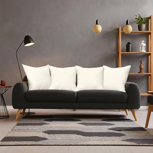 Image of Premium Polyester Fiber Cushion Fillers - Pack of 5 Pcs | 18 x 18 Inches | Ivory | Cushions for Sofa, Bed, Decorative Pillow, Pillow for Support