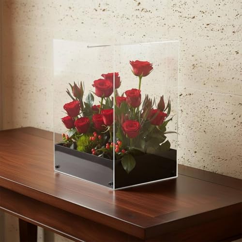 Vitrina acrílica rectangular con acabado elegante para decoración 3