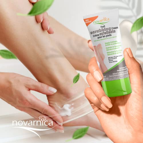 Novarnica Exfoliating And Moisturizing Foot Scrub Cream With Crushed Volcanic Rock, Shea Butter, Arnica Montana, Menthol 150Ml - Repair Cracked Heels, Smooth And Moisturize… #TOP5
