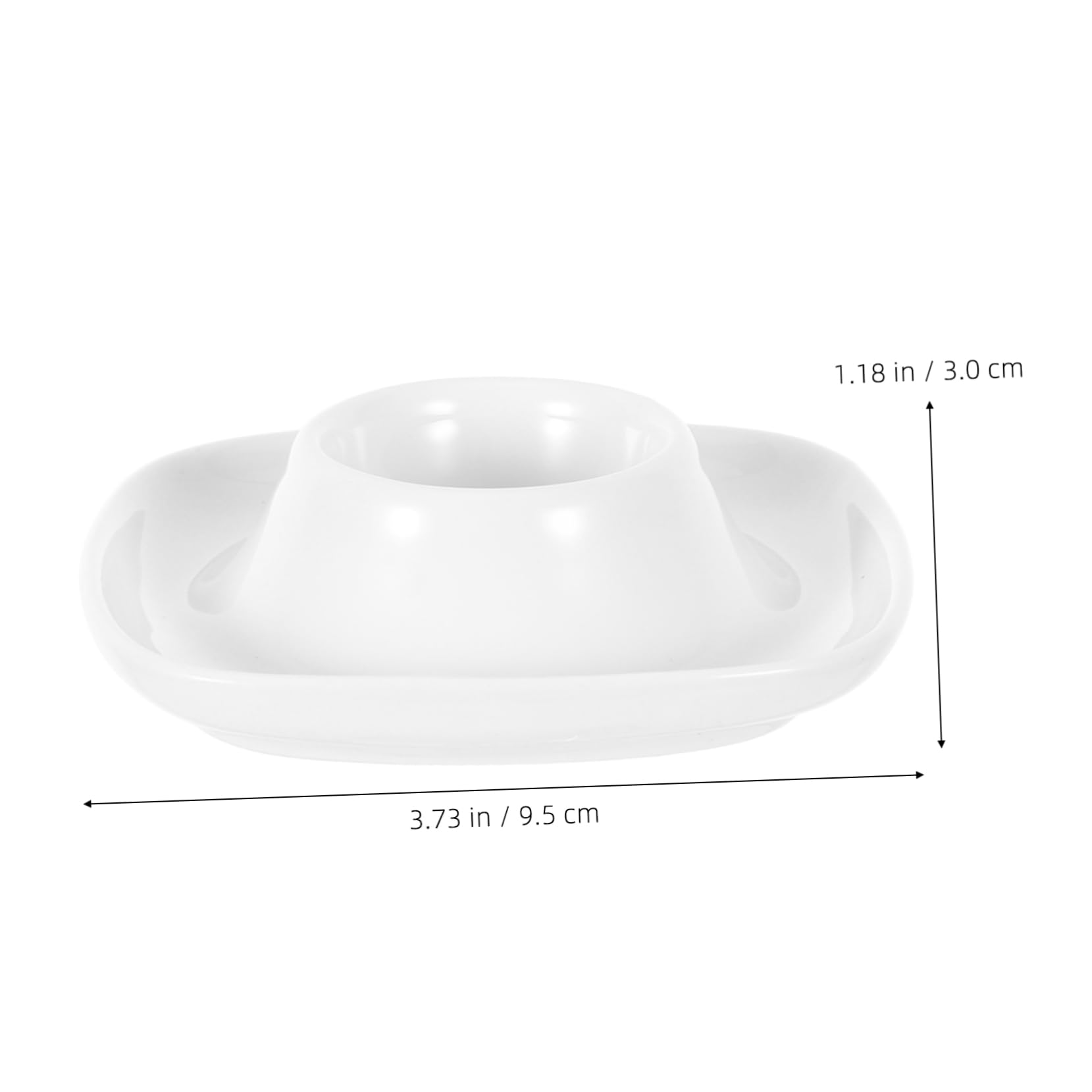 JECOMPRIS 2pcs White Ceramic Egg Holder Egg Stand for Breakfast and Easy to Clean for Home and Restaurant Use
