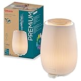 Beurer LA 45 Aroma Diffuser für ätherische Öle, 2-stufiger Ultraschall-Vernebler zur Aromatherapie, Stimmungslicht in 9 Farben, Keramikgehäuse & Holzdeckel, mit Timer & Abschaltautomatik, bis 20m2