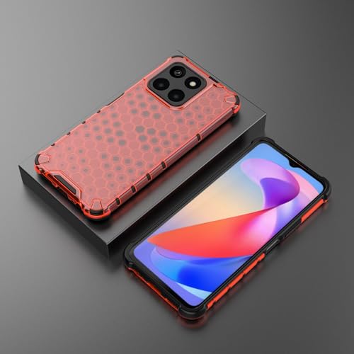 Housse Honor X6A 4G rouge transparente anti-rayures et antichoc intégrale
