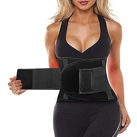SUNXK Waist trainer brought back to support the dark shadow tailor sports weight loss body plastic set with double tensile abdomen fitness exercise, men and women are suitable Cover