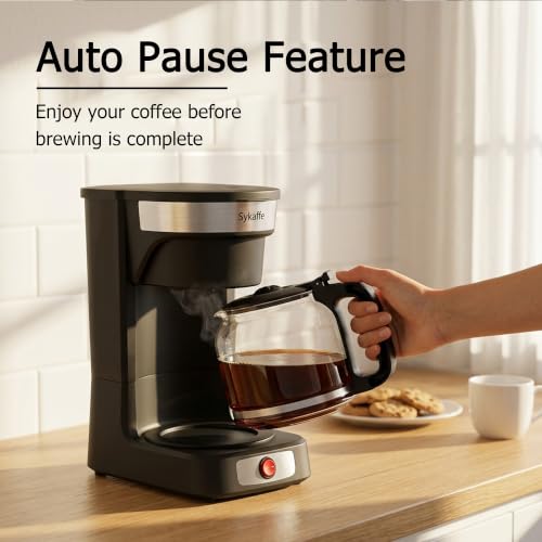Image of 12-Cup Drip Coffee Maker,Auto Keep Warm,Reusable Filter,60Oz Size | Easy-view water tank, pause & pour,Heat-Resistant Coffee Pot, one-touch brewing for home, office, and family gatherings,black
