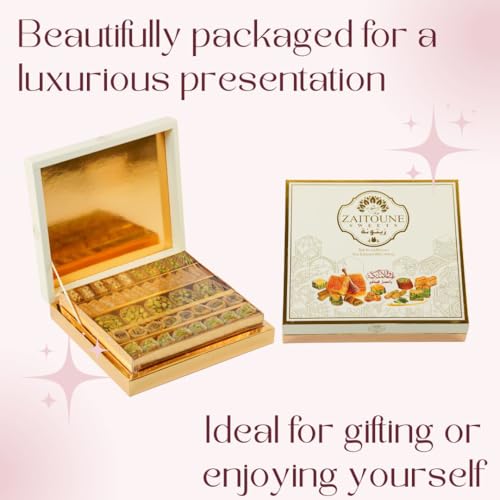 Pistachio Baklava with Honey - Zaitoune Luxury Baklava Pastry Assortment with...