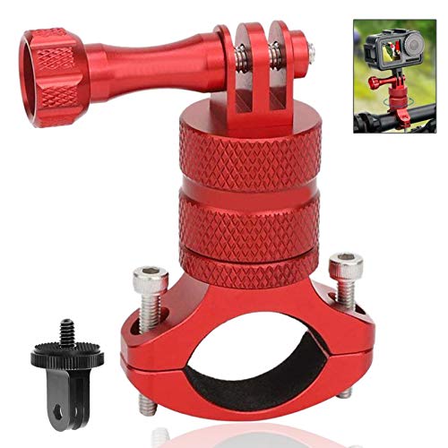Mountainbike-Kamera-Lenker, für alle GoPro-Modelle/Action-Kameras, GoPro-Lenkerhalterung, Aluminium, 360 Grad drehbar, rot