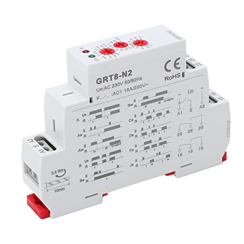 Multifunktionstimer, Einstellgenauigkeit 10% AC 230 V. Elektronisches Relais für den Innenbereich Cover