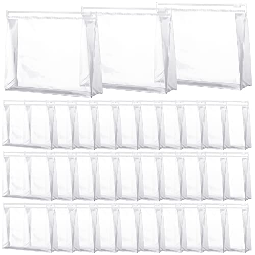 Xuniea 50 Pcs Mini Clear Makeup Bag Small Clear Zipper Pouch Travel Plastic Cosmetic Organizer Waterproof for Toiletries Swimsuit Bikini Bathing Suit(8.6'',Transparent)