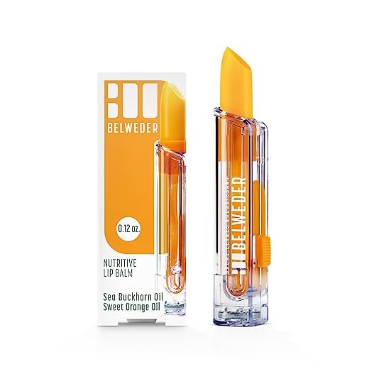 BELWEDER - Bálsamo Labiales Nutritivos con Aceite de Espino Amarillo y Aceite de Naranja Dulce - Protectores y Antioxidantes, Regeneración Labial, Bálsamo Transparente PARA HOMBRES Y MUJERES (1 Unit)