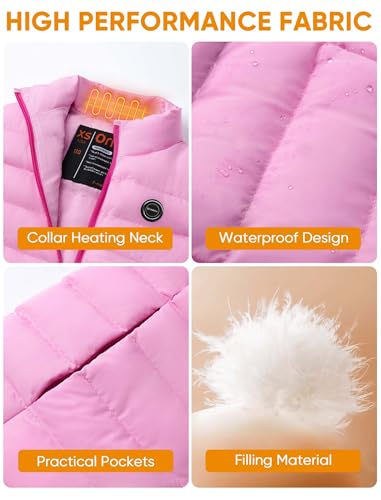 Kids Heated Vest with Battery Pack - 7.4V Rechargeable Lightweight Heated Vest, Boys Girls Electric Heated Coat4