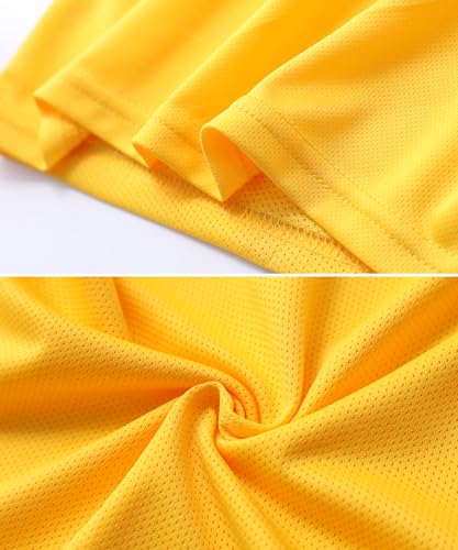 M2C Boys 2-Pack Jersey Soccer Knit Set Sport Team Uniform Camisa e Shorts 9-10 Amarelo/Azul