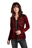 Invisible World Women's Alpaca Sweater Reversible Cardigan Burgundy Large