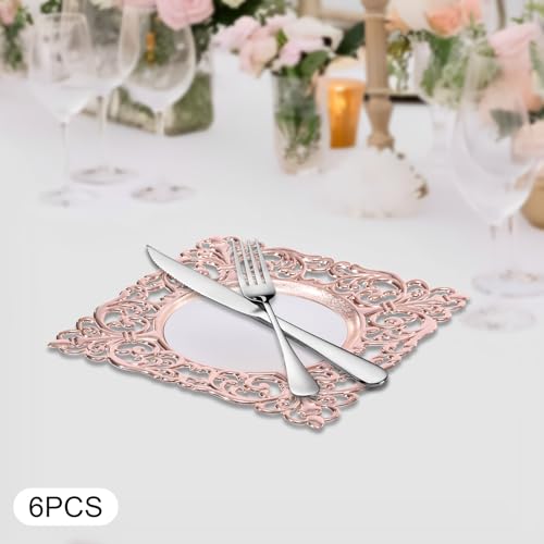 6 Platos Decorativos Cuadrados Rose Gold 11.8 pulgadas miniatura 3