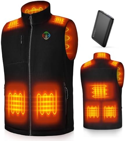 KOVNLO Heated Vest for Men with Battery Pack Included, Soft Fleece Smart Electric Lightweight Heated Jacket