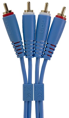 Cable RCA UDG recto de 1,5 m azul con conectores de alta sujeción 3