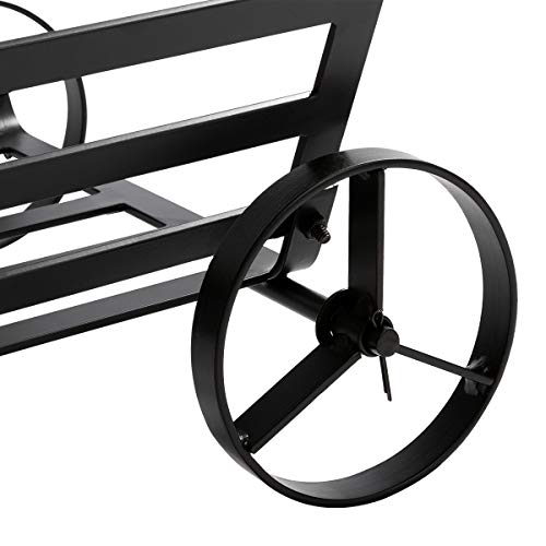 Doeworks DWFR-28 Fireplace Log Rack Decorative Wheels Fire Wood Carriers Heavy Duty Firewood Holder Stand thumb #4