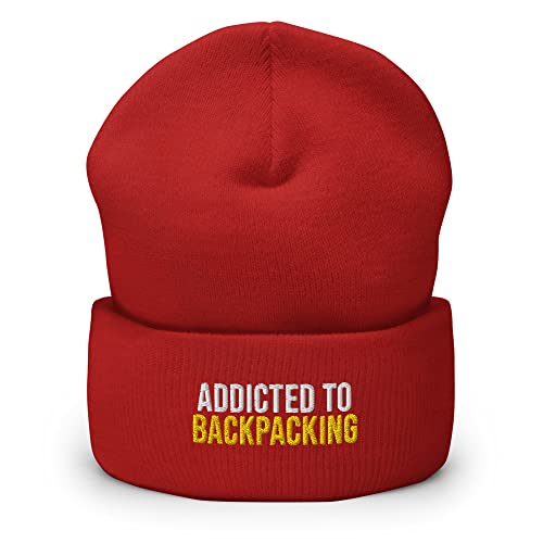 Addicted to Backpacking Hat (Embroidered Cuffed Beanie)