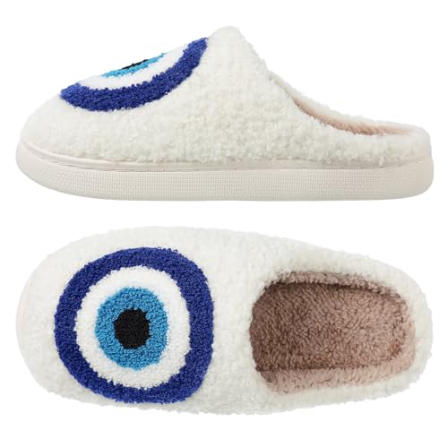 Menore Memory Foam Slippers for Womens Mens Plush Warm Spooky Lantern Cute Slippers House Shoes2