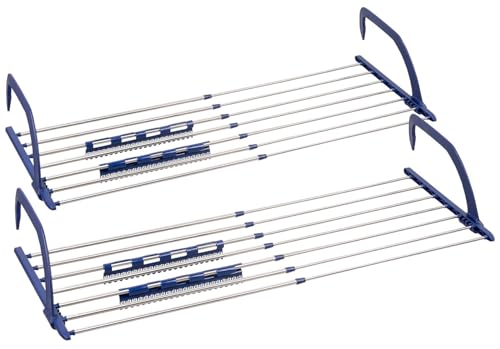 PEARL Handtuchhalter: 2er-Set Premium-Teleskop-Wäschetrockner für Heizkörper 4 m ausziehbar (Wäscheständer für Heizkörper Wäschetrockner Heizung Shirt)