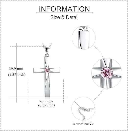Collier croix en argent 925 pendentif géométrique de qualité - 5