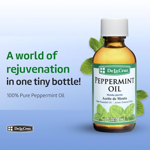 De La Cruz Peppermint Essential Oil - 100% Peppermint Oil for Aromatherapy - Steam Distilled - 2 Fl OZ - Thumbnail 3