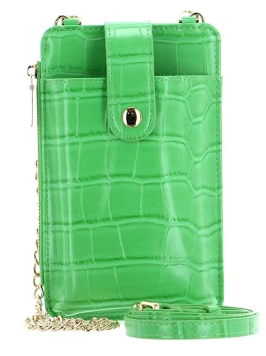 Bolso para móvil portamóvil bandolera SEIDENFELT Medja verde claro y dorado con textura ligera