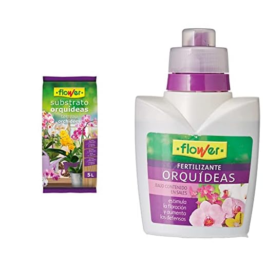 Flower Substrato Orquídeas, 5 l, Color Marrón & Abono Líquido Orquídeas, 300 ml