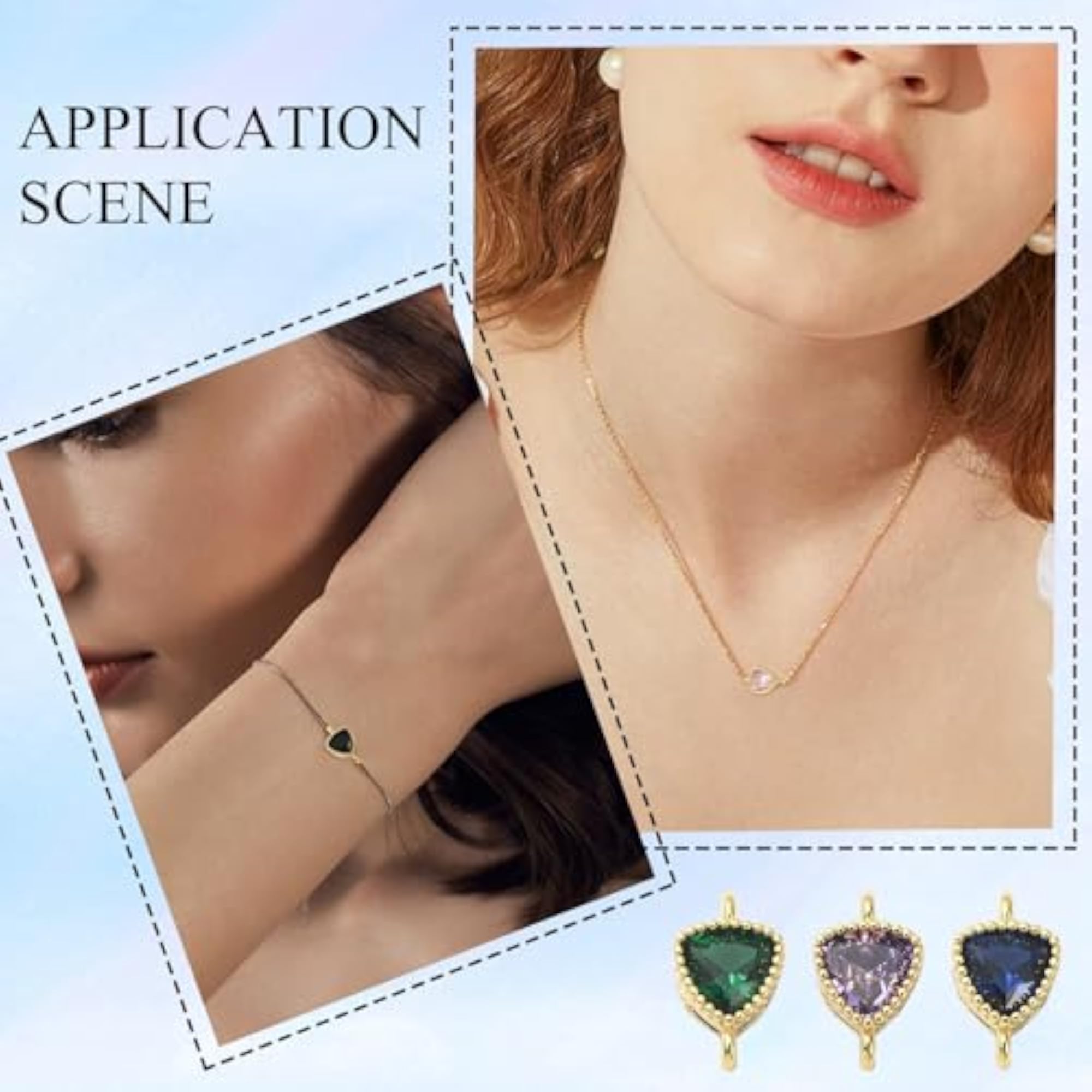 Cubic Zirconia Charms for DIY Jewelry Making, Assorted